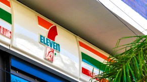 A 7-Eleven gas station sign