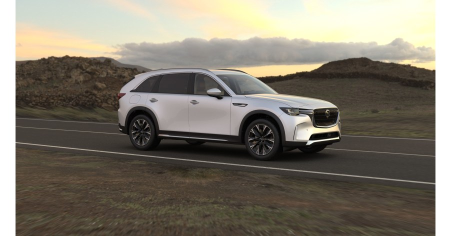 The 2025 Mazda CX-90 PHEV on the road