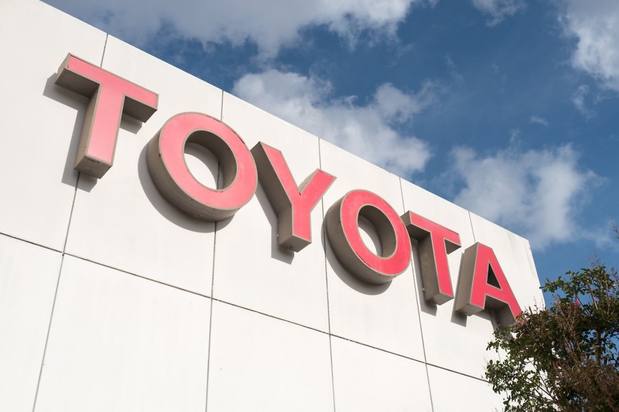 Toyota Motor Corporation sign at the regional headquarters in California