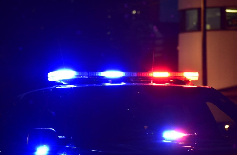 Police lights during a chase where a South Carolina teen crashed.