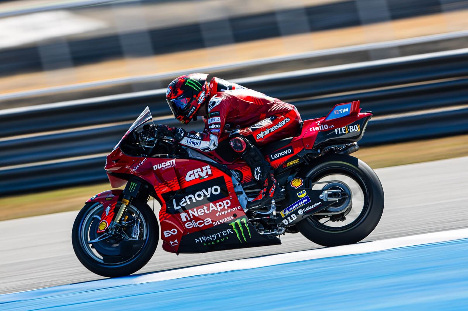 Ducati Lenovo on the track.