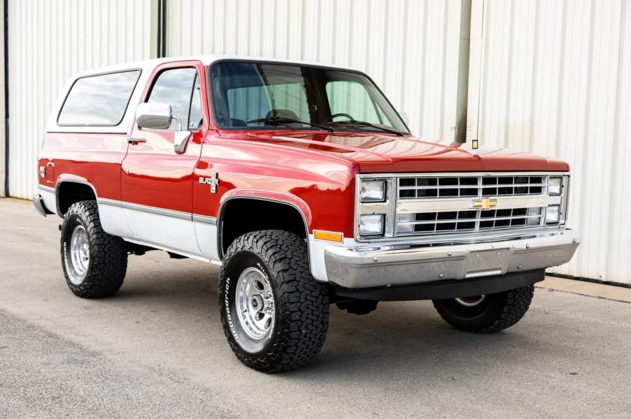 1987 Chevrolet K5 Blazer Silverado parked in right front angle view