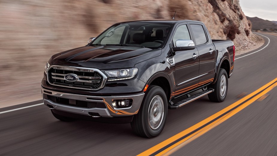 The 2019 Ford Ranger on the road
