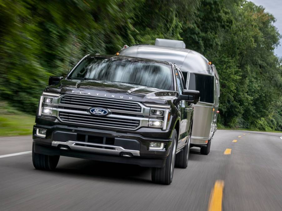 The 2024 Ford F-150 towing a trailer