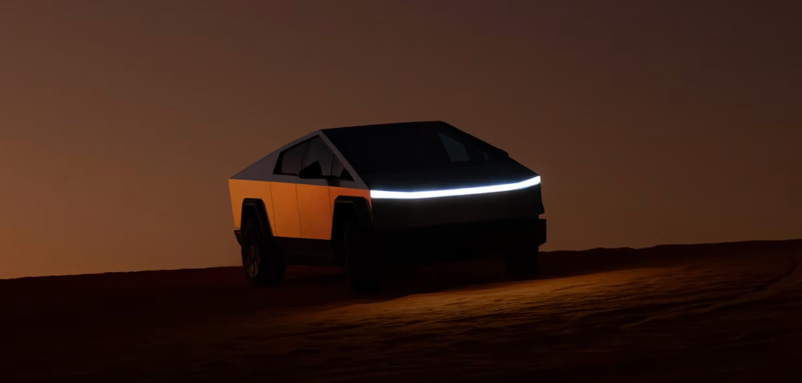 A Tesla Cybertruck in Saudi Arabia as the brand stops importing Tesla models to China.