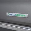 The EcoBoost engine badge on a gray Ford recalled for potential engine fires.