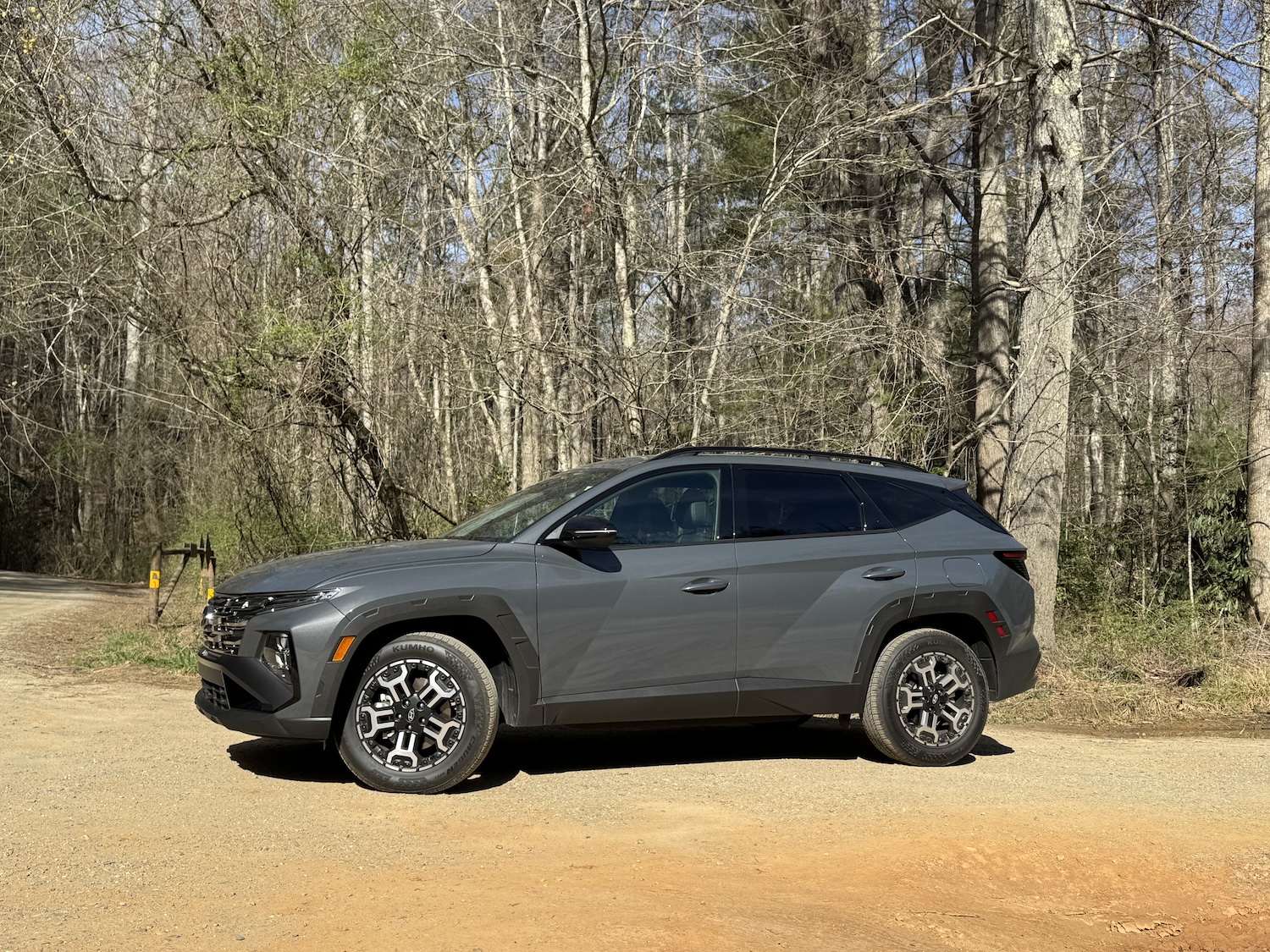 The 2025 Hyundai Tucson XRT on a dirt road