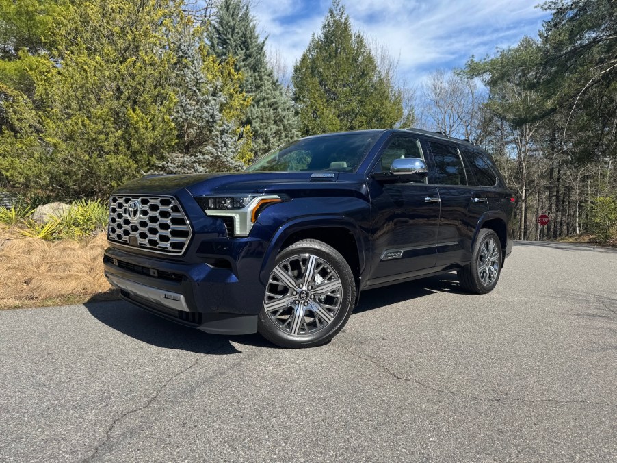 The 2025 Toyota Sequoia near green trees