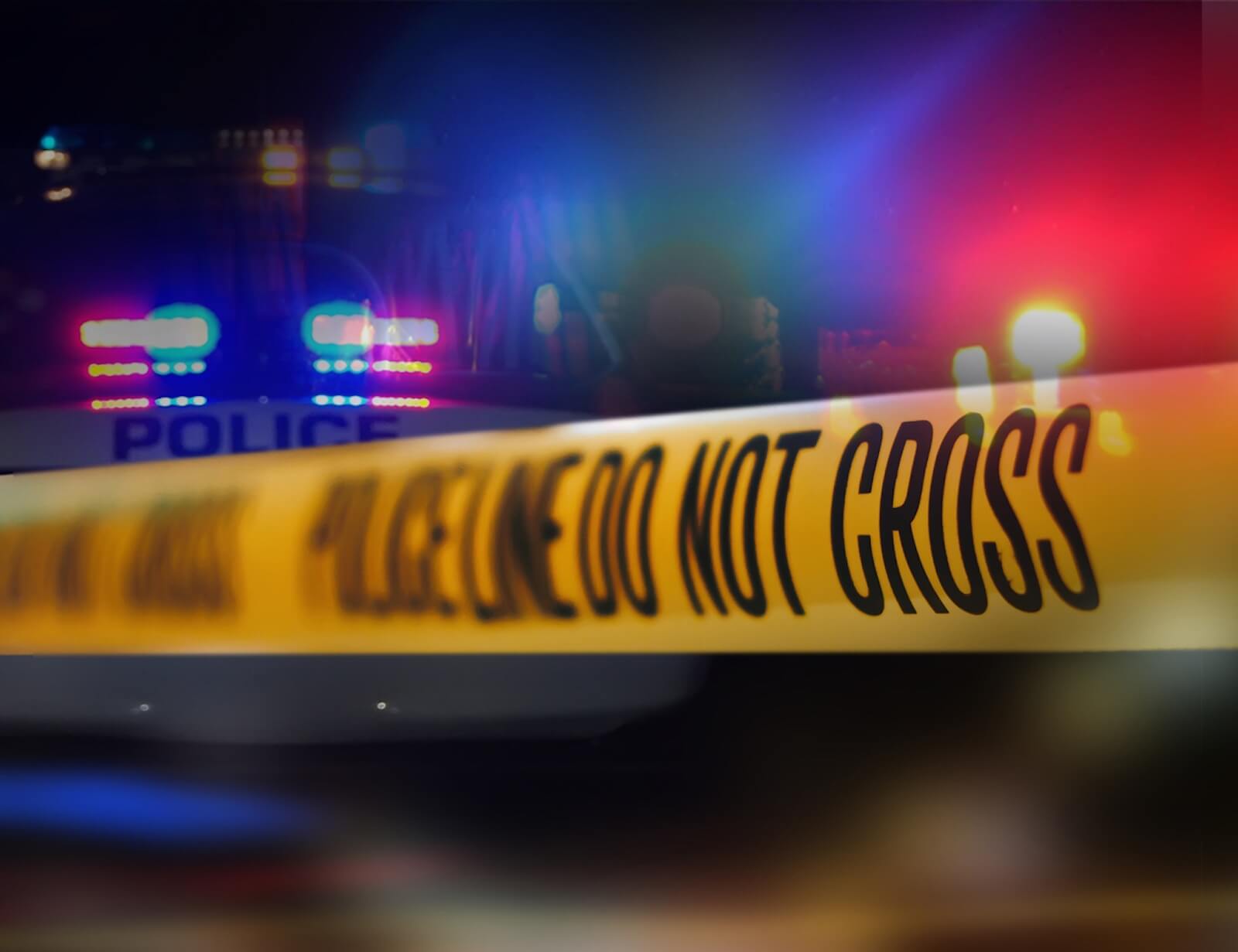 A police crime scene where a Colorado man struck and killed an Air Force pilot while driving drunk.