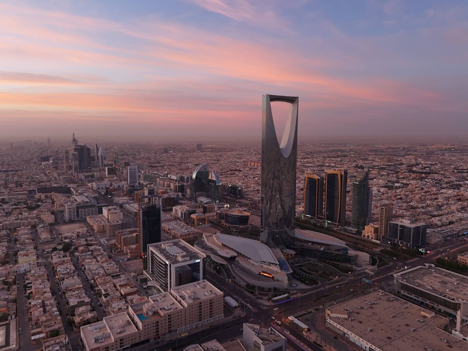 An aerial view of Riyadh in Saudi Arabia, the upcoming battleground for Tesla vs. BYD.