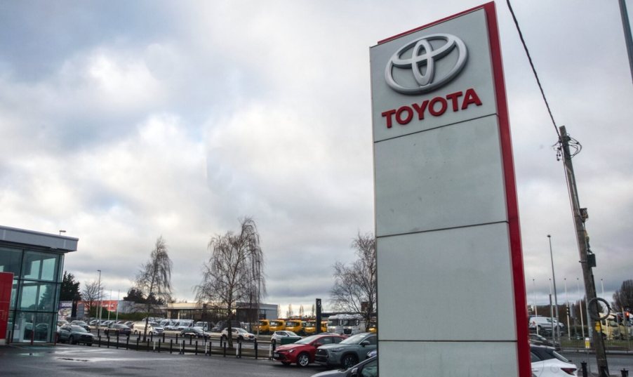 A Toyota dealership with some of the automaker's vehicles with the best resale value.