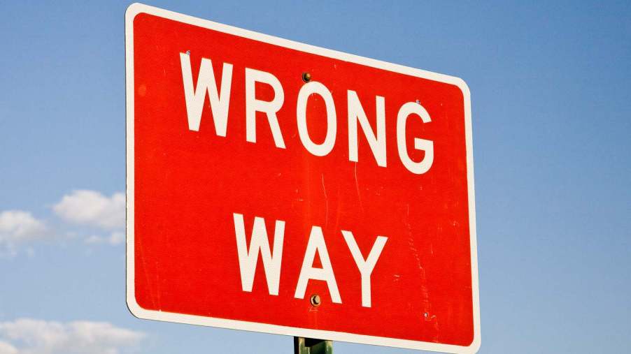 A wrong-way driver is in jail after going from one state to another and initially ignoring a traffic stop.