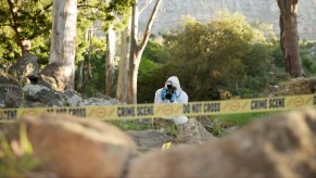 A crime scene investigator