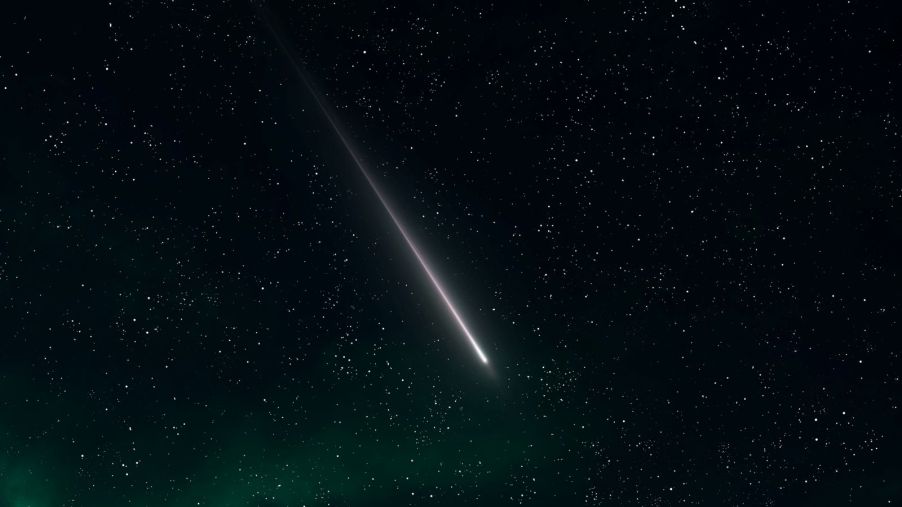 A 'space object' meteor flying across the night sky
