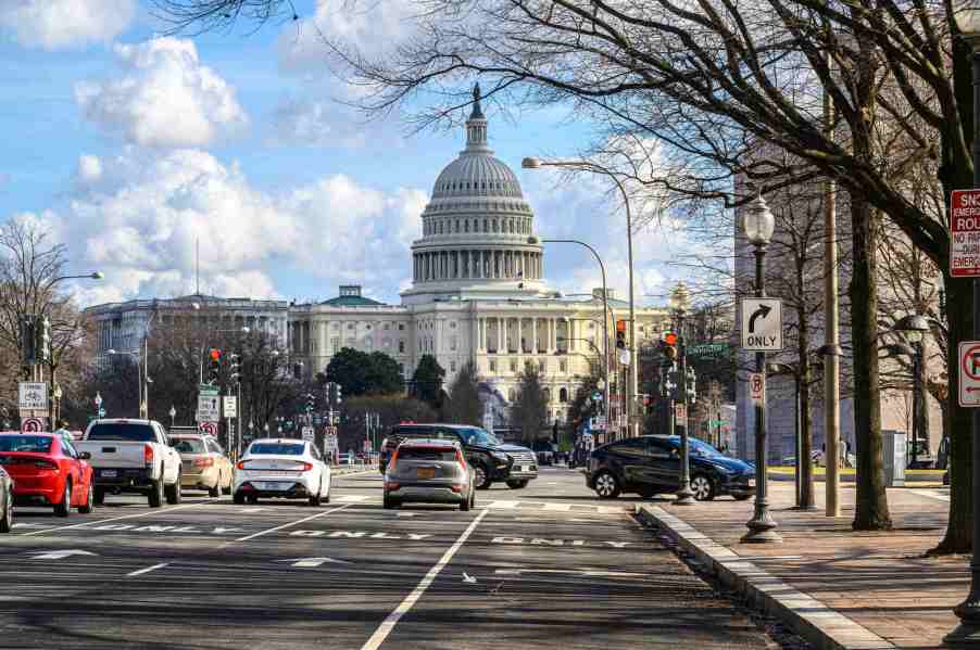 Street view of the U.S. Capitol Building in Washington, DC