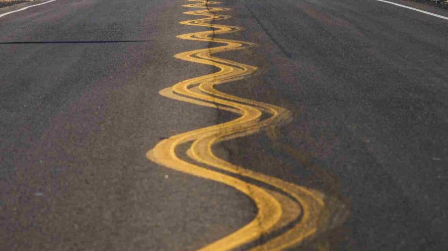 Wavy lane lines used as speed deterrent