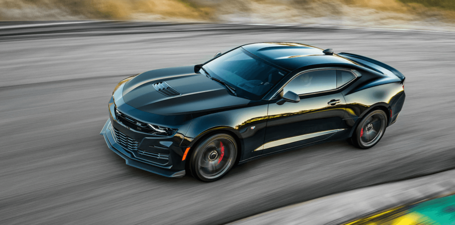 The 2023 Chevy Camaro on a track