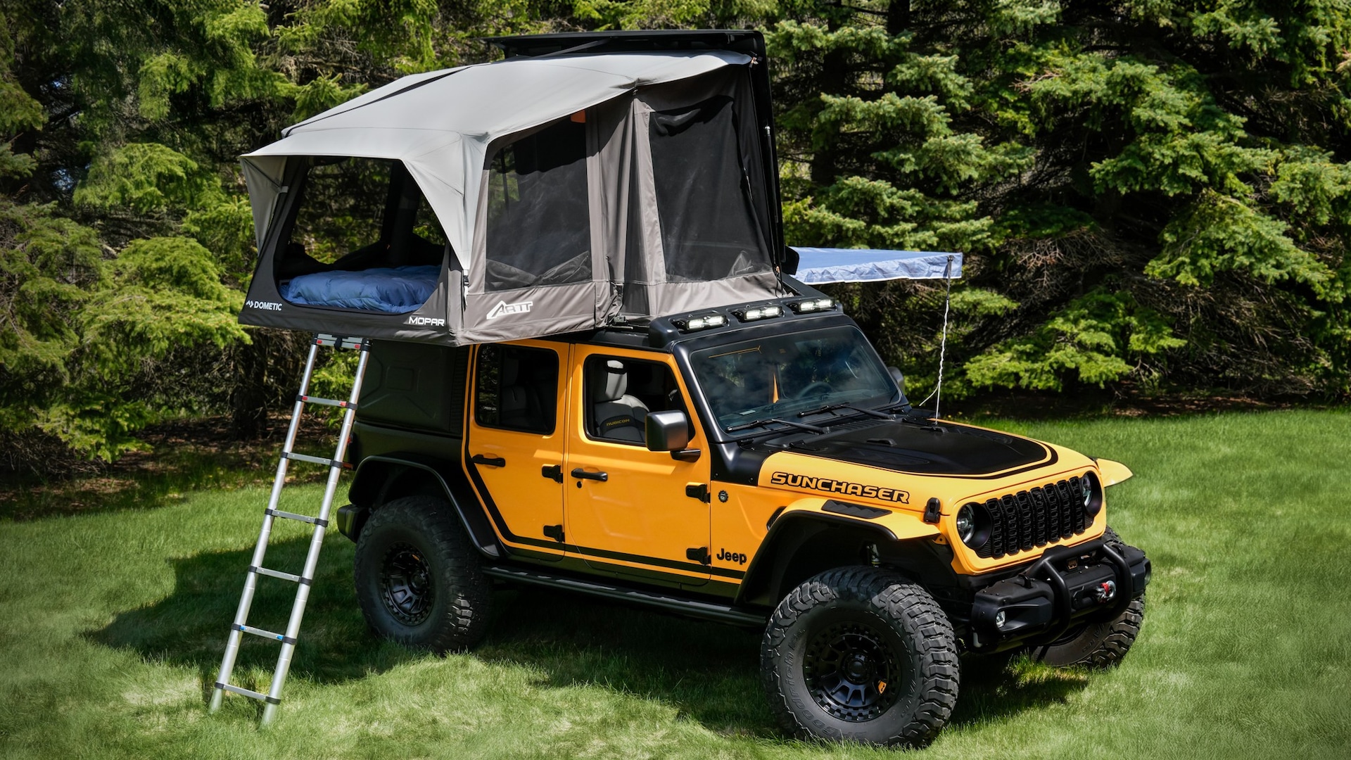 The Jeep Wrangler flexes with a new rooftop tent concept