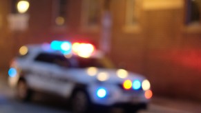 Police car responds to a crash in Florida.