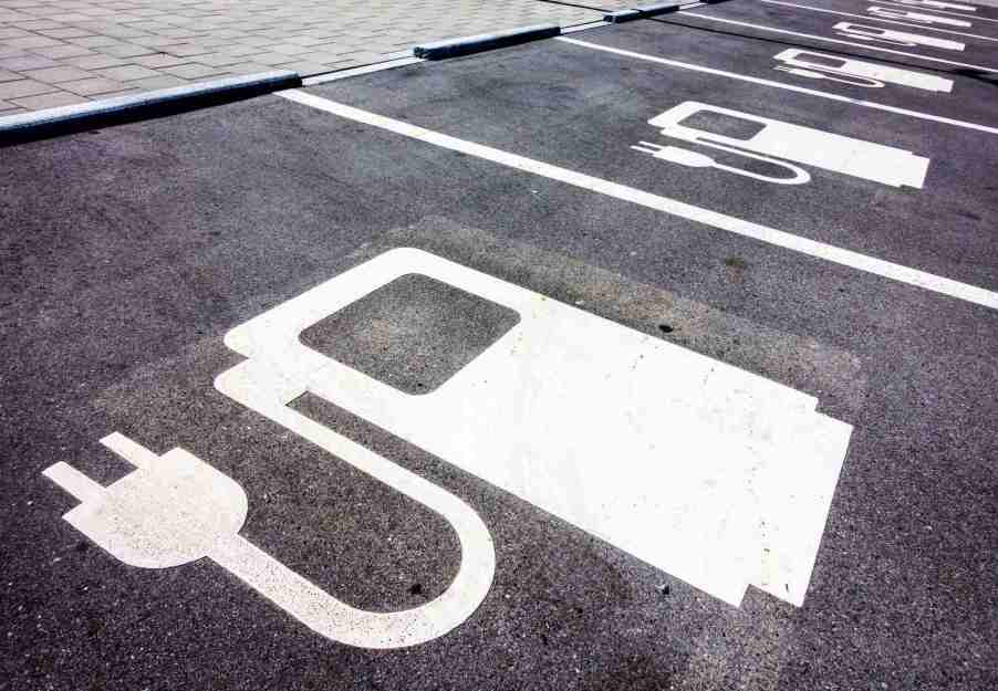 Parking spots marked for EV charging