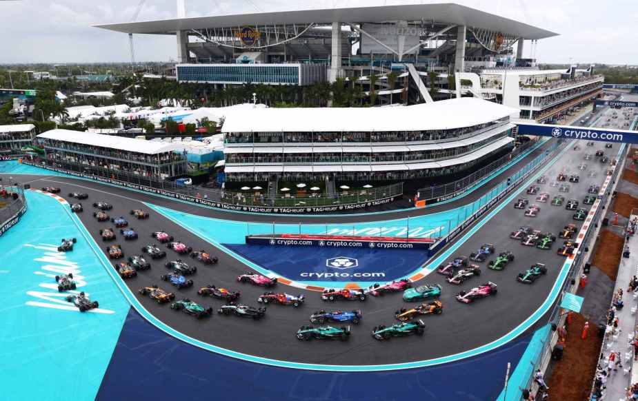 The Miami Grand Prix F1 race taken from above