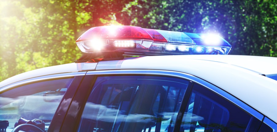 Lights on top of a police car
