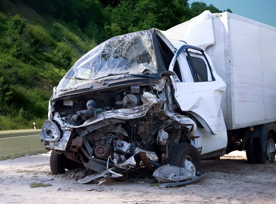 Semi-truck after a crash