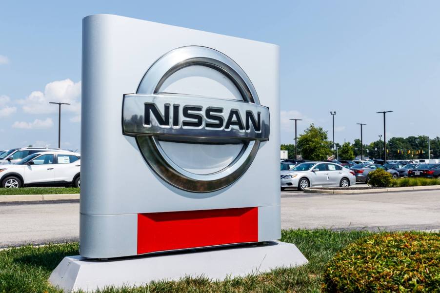 The sign for a Nissan dealership