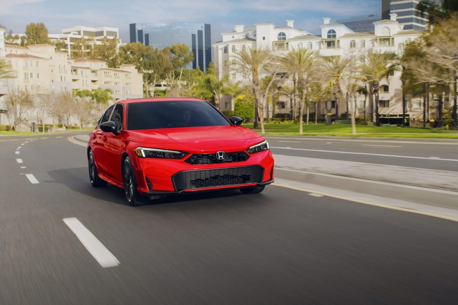 The 2025 Honda Civic on the road