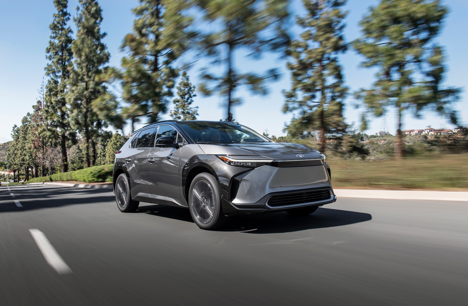 The 2025 Toyota bZ4X on the road