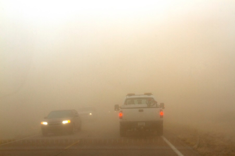 Dust and air quality warnings in three states have drivers off the road