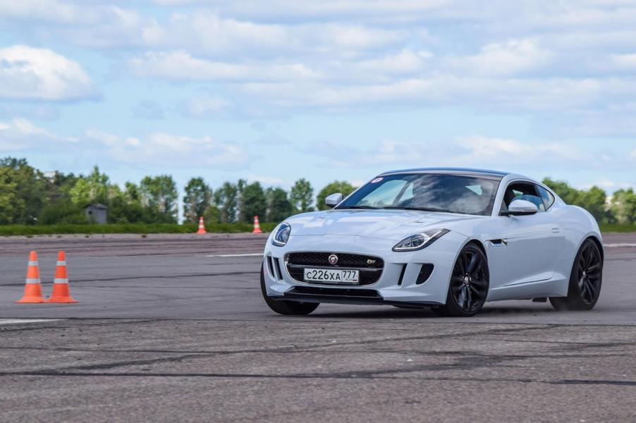 A Jaguar F-TYPE, a luxury sports car with aluminum body panels, is at risk of being totaled due to how expensive repairs can be.