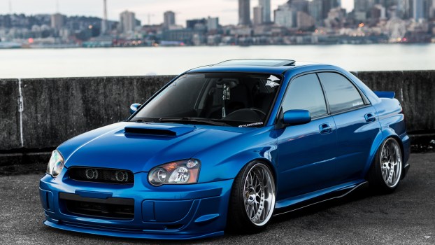 A Subaru WRX in a parking lot