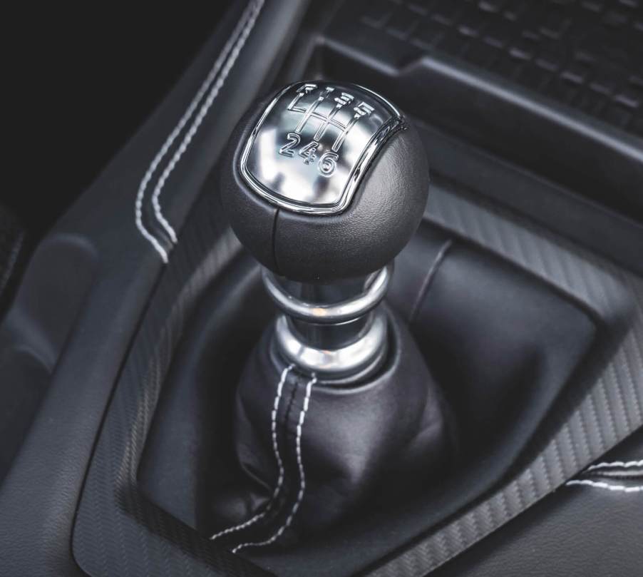A 2024 Ford Mustang with a six-speed manual transmission.