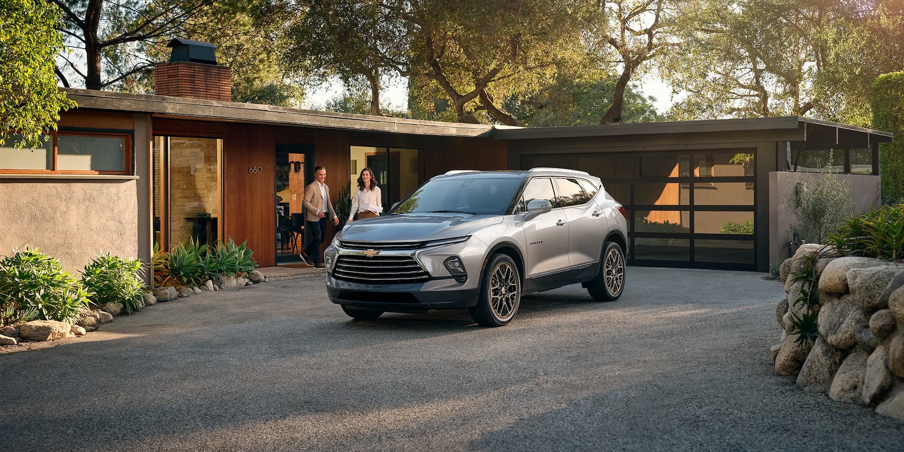 The 2025 Chevy Blazer near a home