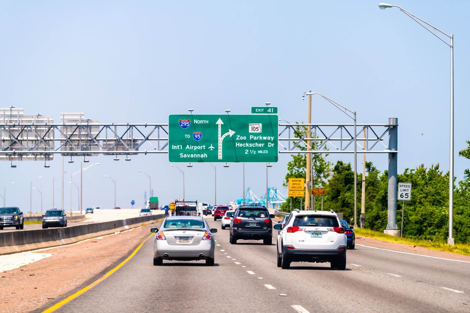 A highway with a posted limit to warn drivers how fast they have to go to be speeding.