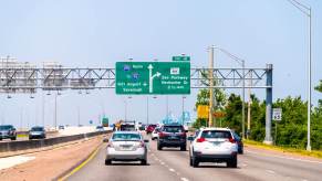 A highway with a posted limit to warn drivers how fast they have to go to be speeding.