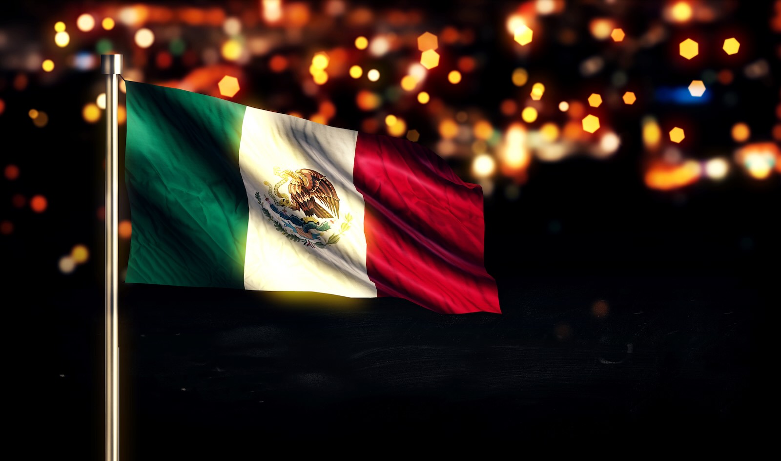 Mexican National Flag at empty resort