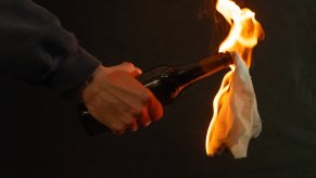 A Florida insurance agent attacked a rival agency with Molotov cocktails.
