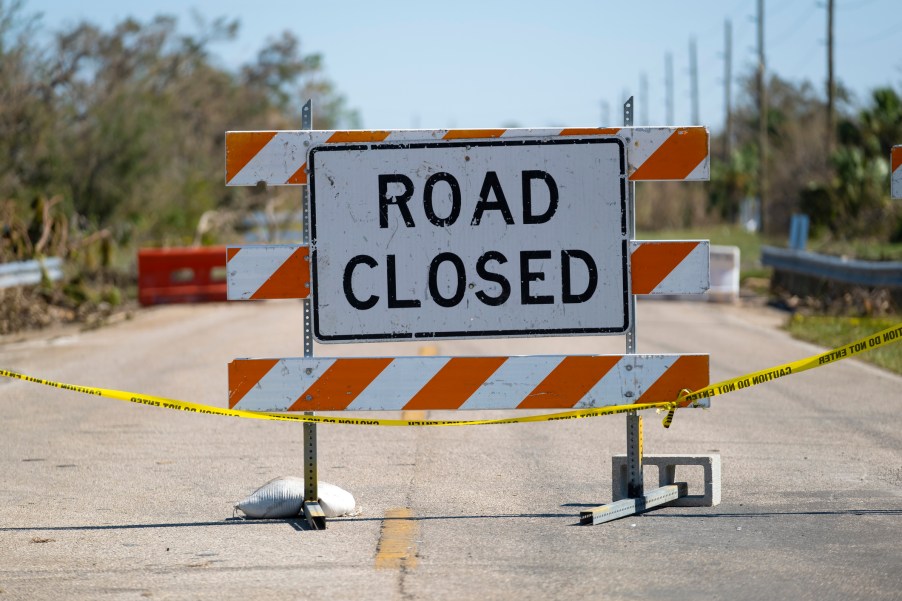 A Road Closed sign on a sunny day