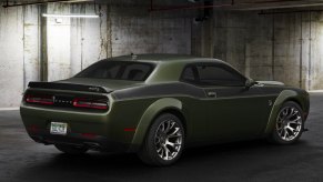 A 2023 Dodge Challenger SRT Jailbreak parked in right rear angle view