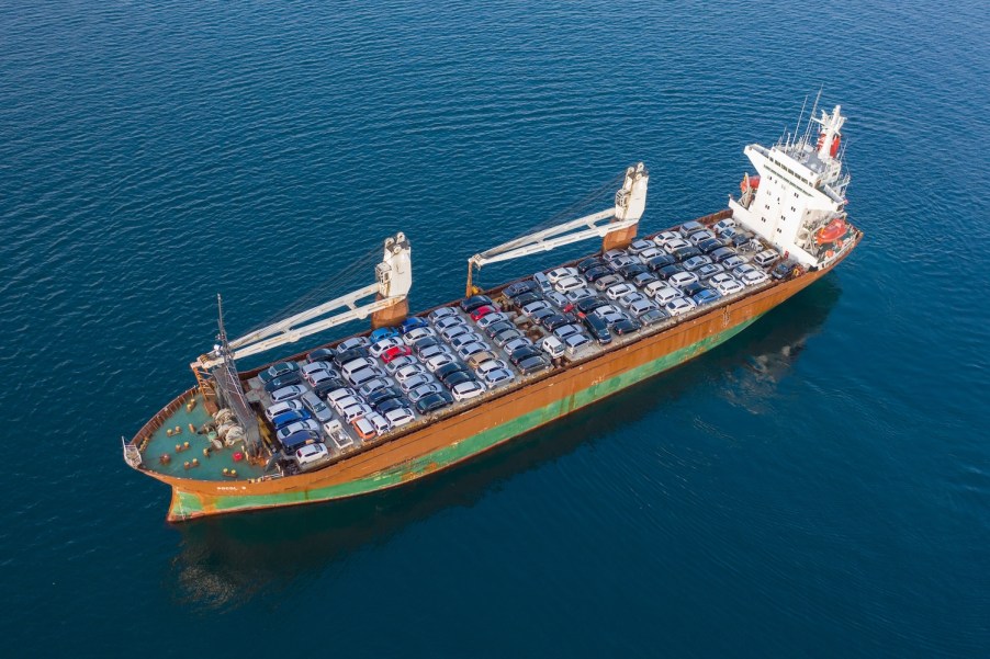 Cars on a cargo ship