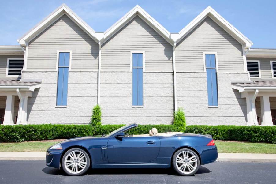 An X150-generation Jaguar XK Convertible, one of the cheap used luxury cars Doug DeMuro identified as a 'cheap flex.'