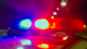 Police lights at night