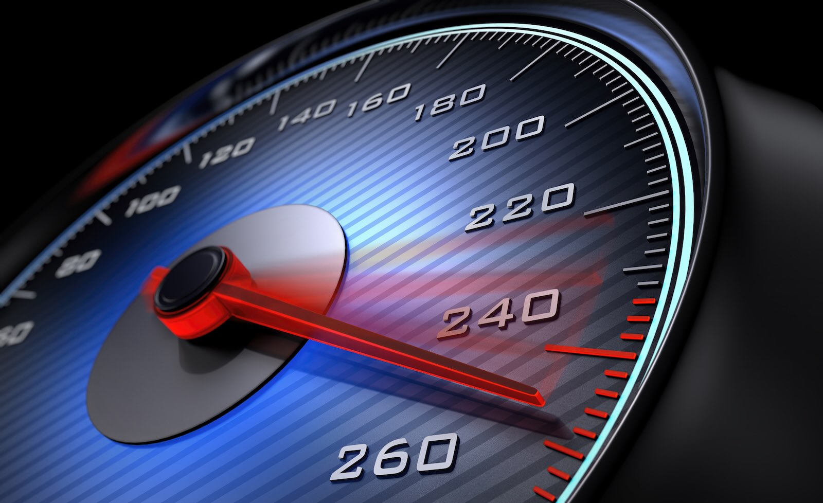 The speedometer of a the turkey transportation minister speeding past 240 km/h