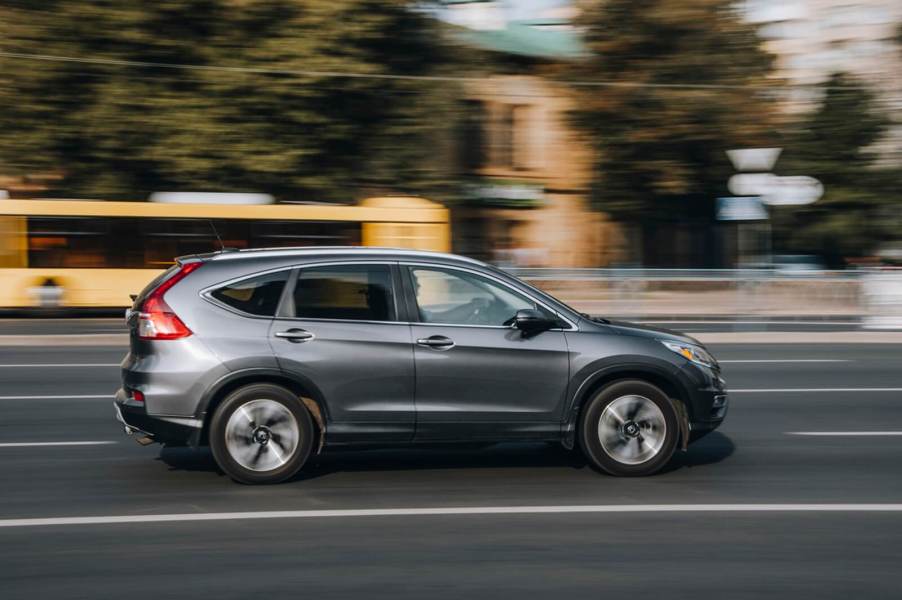 A Honda CR-V, one of the most stolen SUVs in America, drives on public streets.