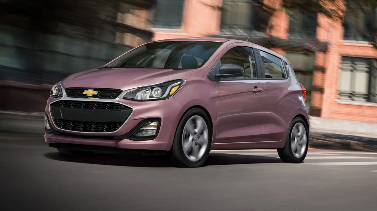 The 2020 Chevy Spark in the city 