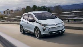 The 2025 Chevy Bolt EV on the road