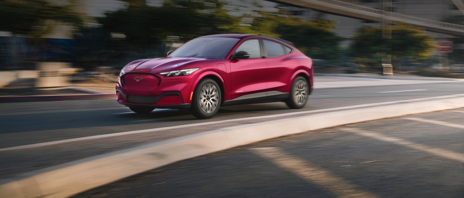 The 2025 Ford Mustang Mach-E on the road