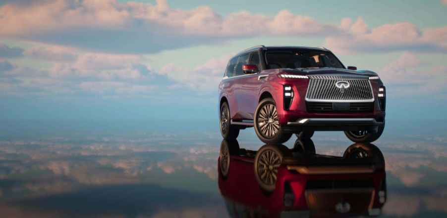 The 2025 Infiniti QX80 under the sky